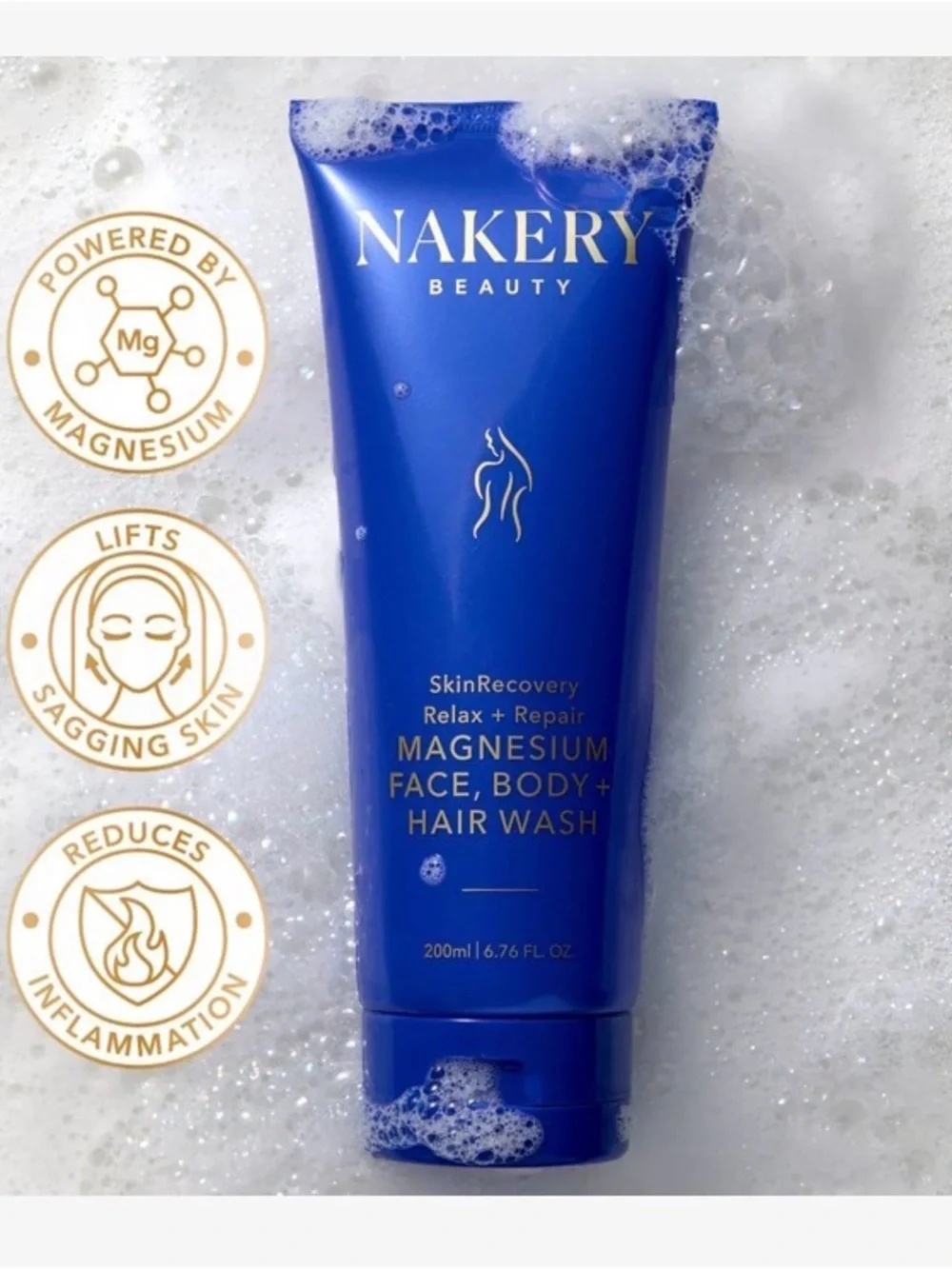 Nakery Beauty Magnesium Face, Body + Hair Wash -